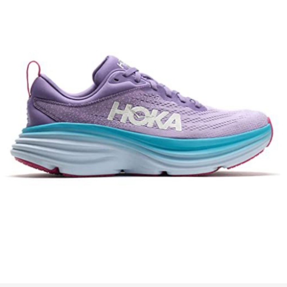 Hoka Womens Bondi 8 shoes in lavender size 7.5 B. New !